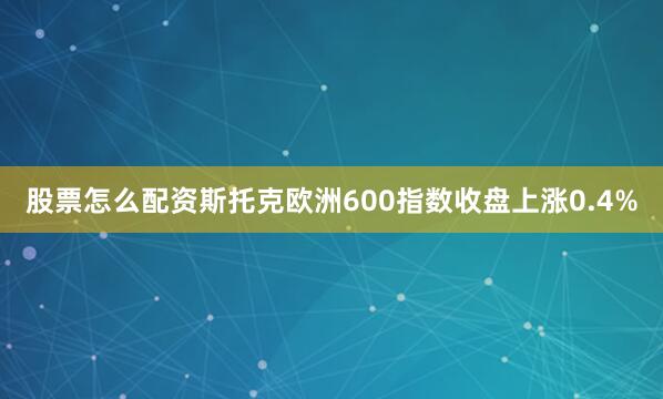股票怎么配资　　斯托克欧洲600指数收盘上涨0.4%